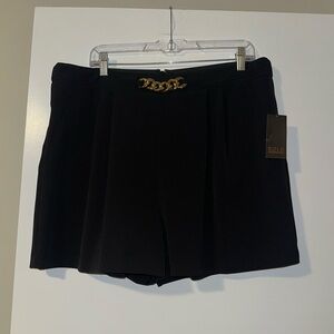 NWT BOLD elements Black Women's Dress Shorts with Gold Detail